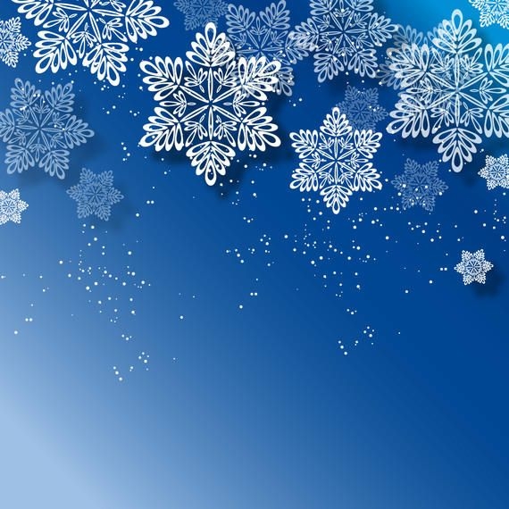 Blue Christmas Background with White Snowflakes - Vector download