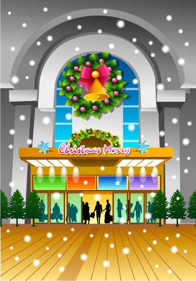 Christmas Eve Front Door Shopping Mall Decoration Christmas Eve Front Door Shopping Mall Decoration