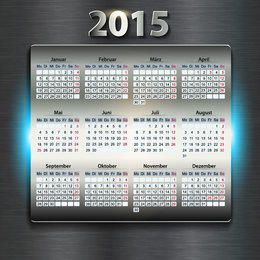 Calendario de año nuevo digital brillante 2015