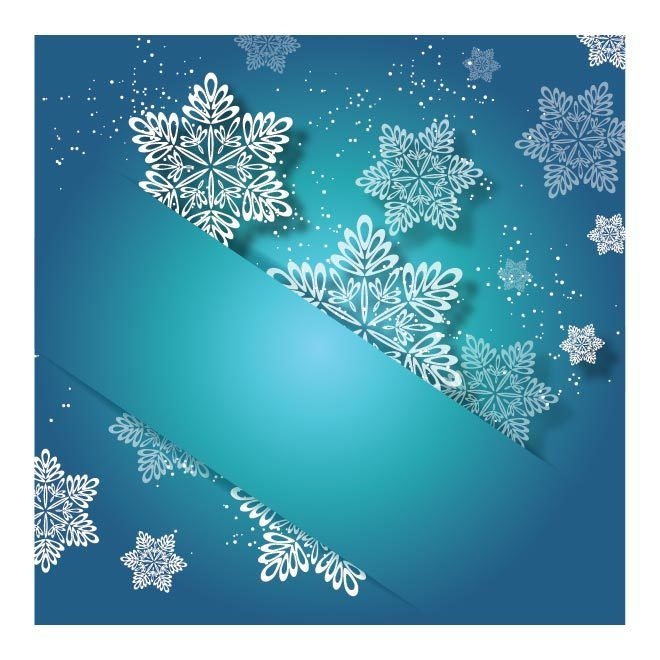 Invitación de Navidad de color turquesa con copo de nieve etiquetado