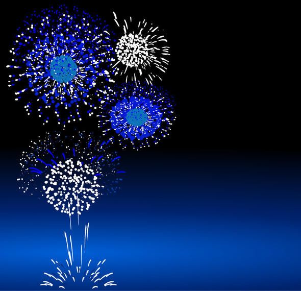 Paquete de fuegos artificiales salpicado azul Paquete de fuegos artificiales salpicado azul