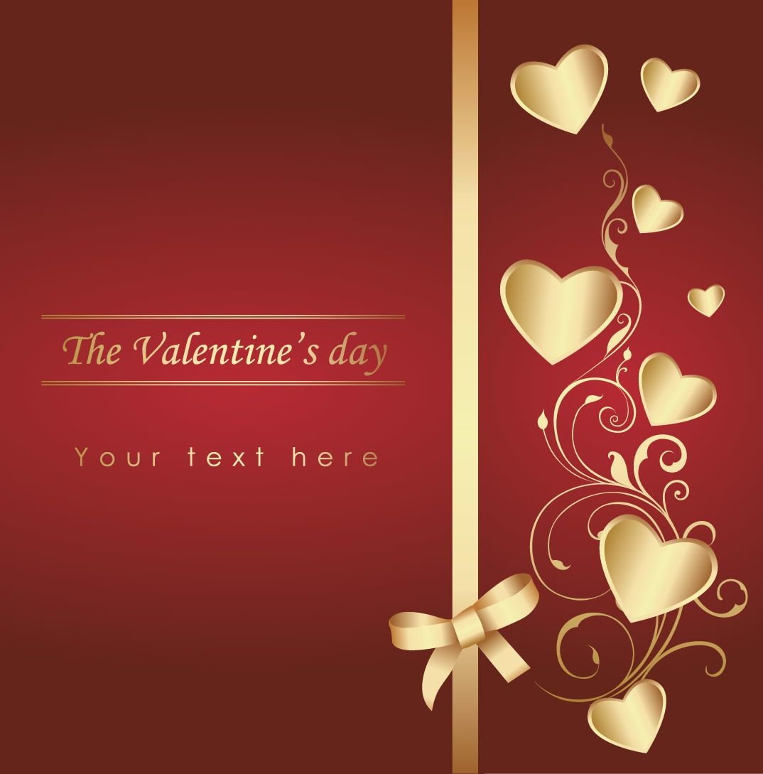 Tarjeta de San Valentín Corazones y Cinta