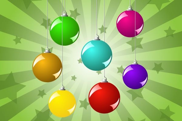 Pacote de bolas de natal coloridas brilhantes