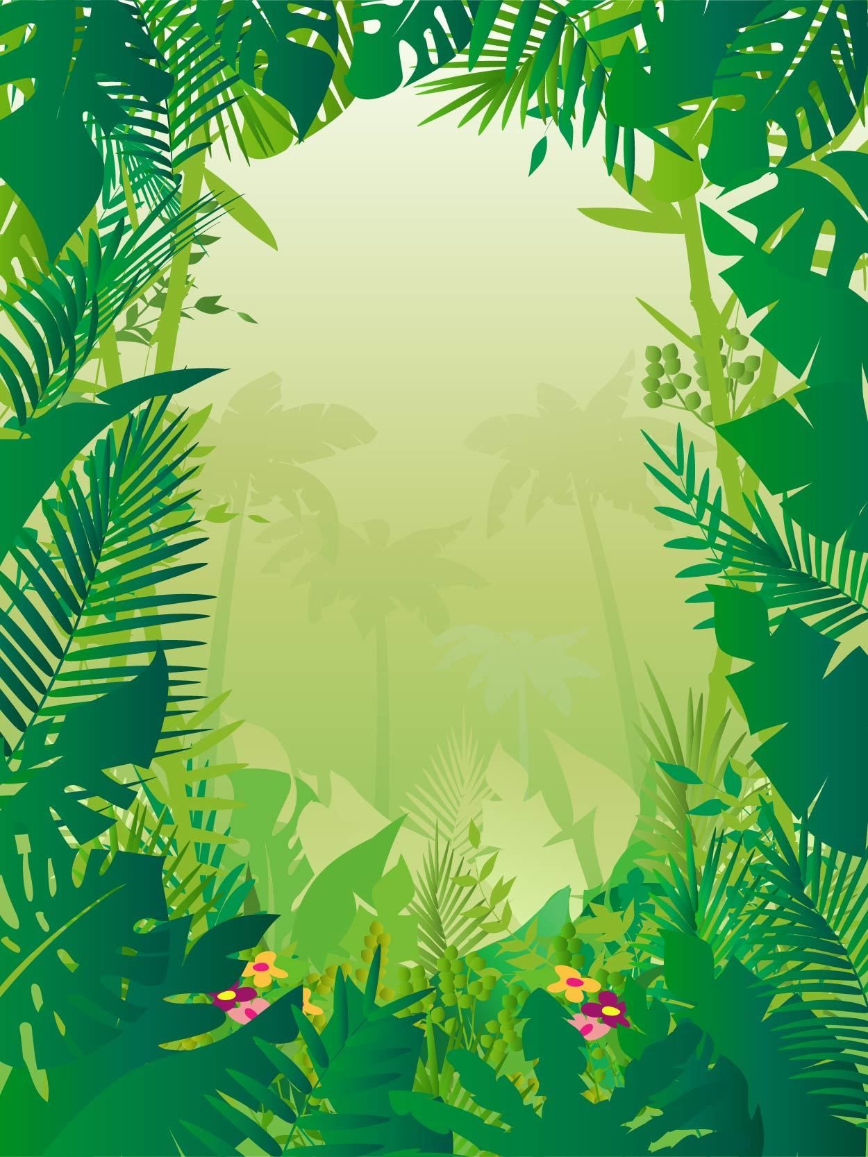 Tropical Frame Styled Jungle  Background Vector  download