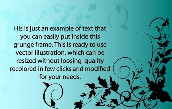 Template Postcard with Floral Element Template Postcard with Floral Element