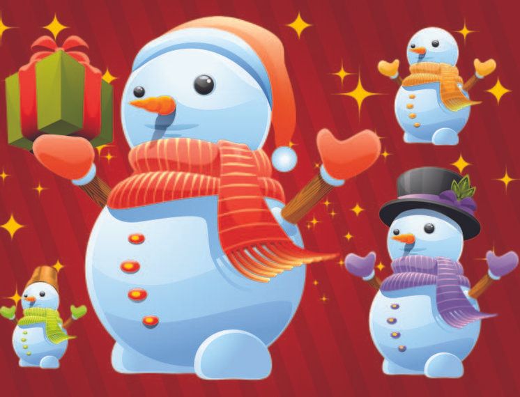 Lindo paquete de muñeco de nieve de invierno con regalos Lindo paquete de muñeco de nieve de invierno con regalos