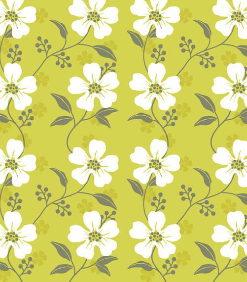 Seamless Wildflower Pattern with White Leaves Seamless Wildflower Pattern with White Leaves