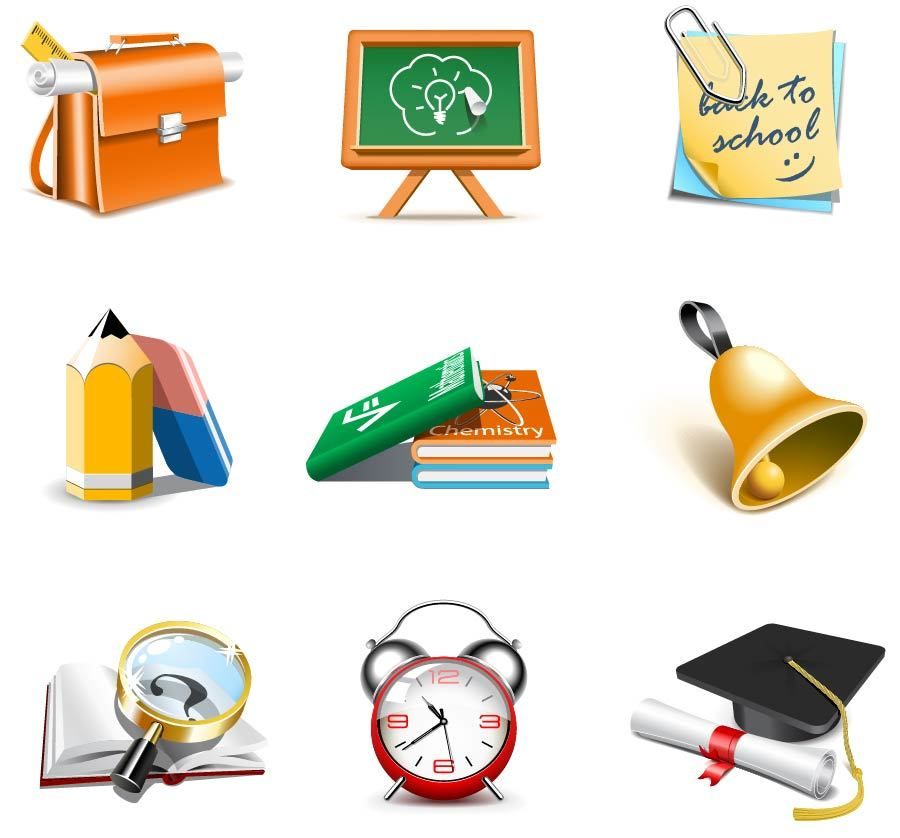 Download School Theme 3D Icon Set - Vector download