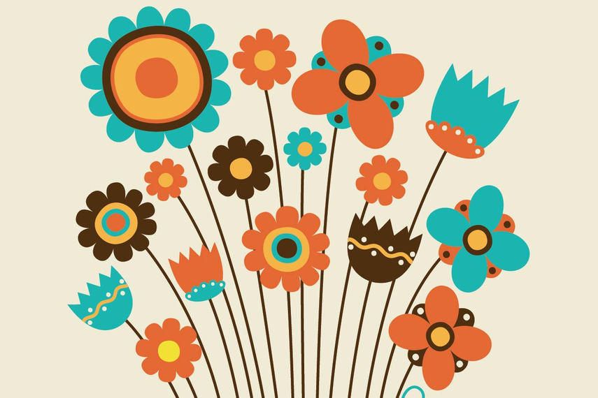 Funky Kids Drawn Flower Pack - Vector download
