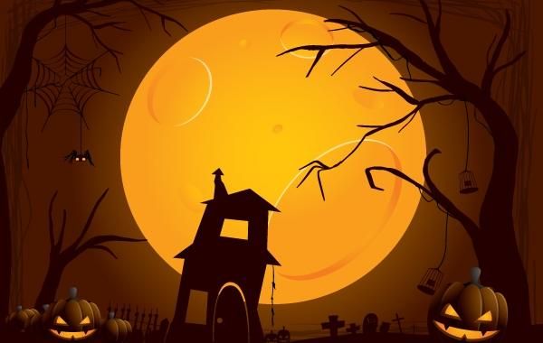 Ejemplo espeluznante de la noche de Halloween Ejemplo espeluznante de la noche de Halloween