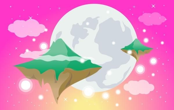 Dreamy World with Flying Islands Dreamy World with Flying Islands