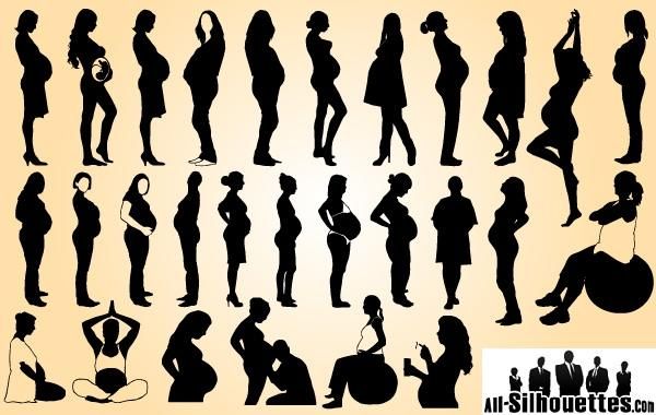 Pregnant Ladies Pack Silhouette Pregnant Ladies Pack Silhouette