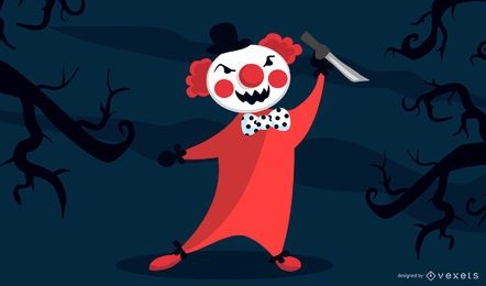 Evil Clown cartoon character