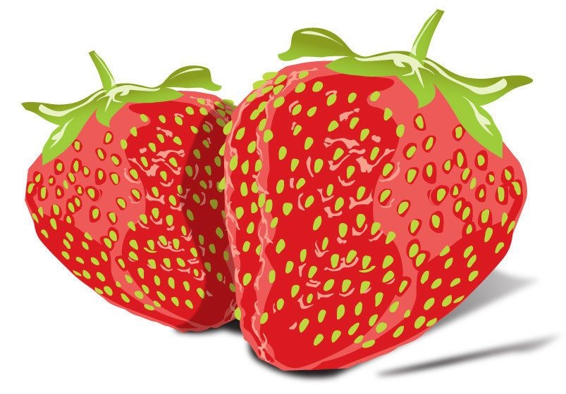 Kostenlose leckere Erdbeeren Vektor-Bild