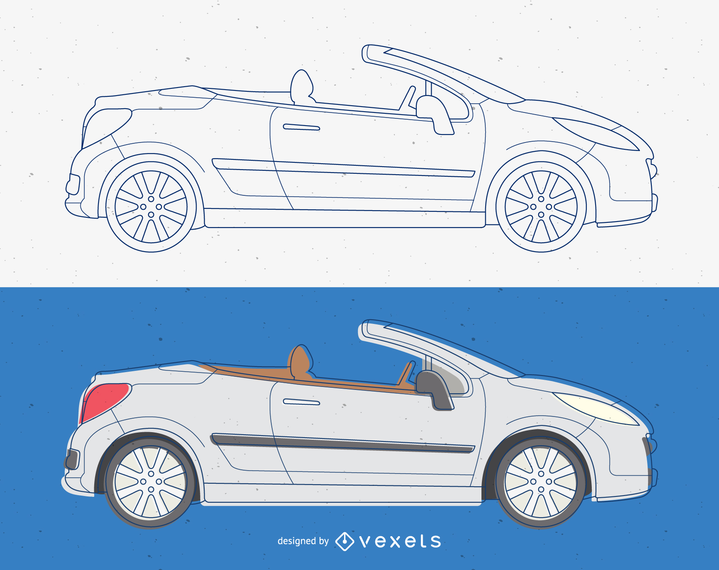 Cabriolet Convertible Vector de coche Cabriolet Convertible Vector de coche
