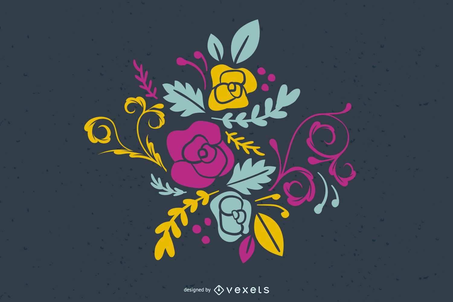 Vector floral colorido