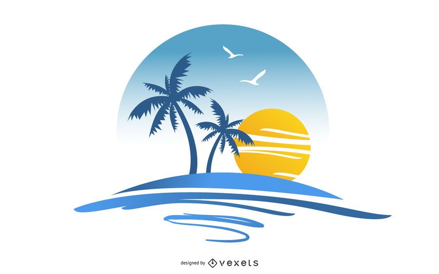 Summer Island Vector Summer Island Vector