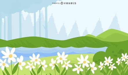 Flower Field illustration design