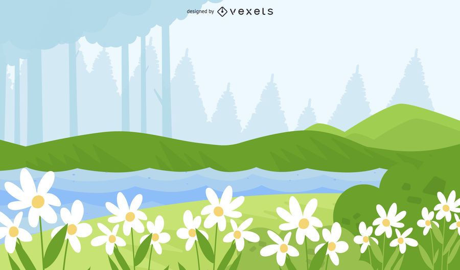 Vector de campo de flores Vector de campo de flores