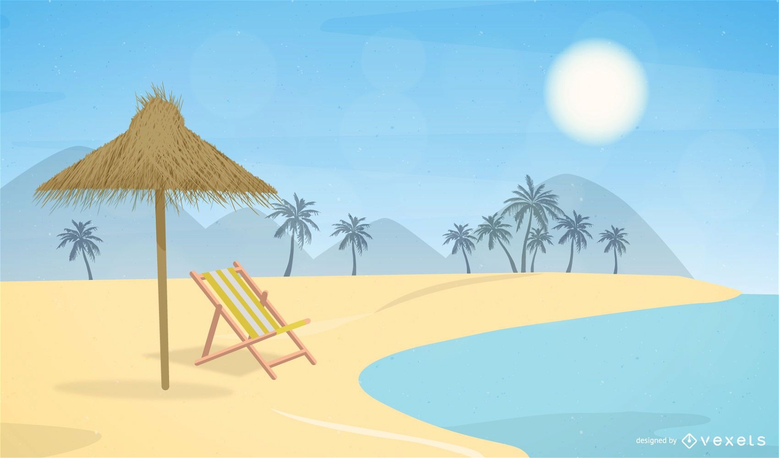 Ilustración de playa de verano