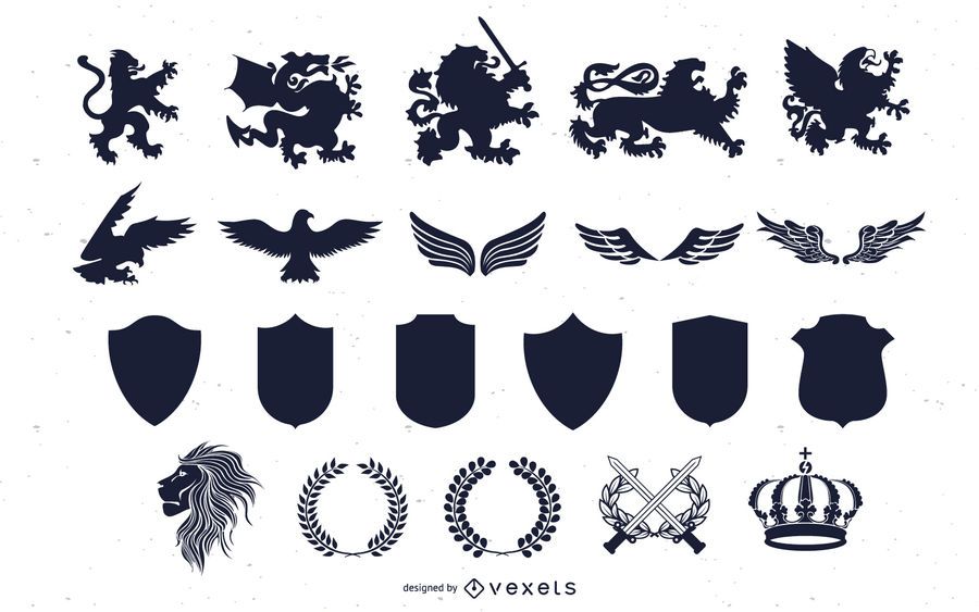 Vector heraldic elements Vector heraldic elements