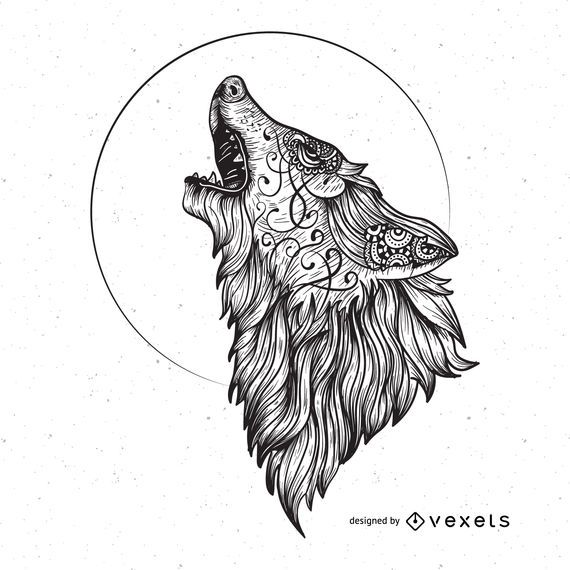 Gráfico de vector de lobo enojado Gráfico de vector de lobo enojado