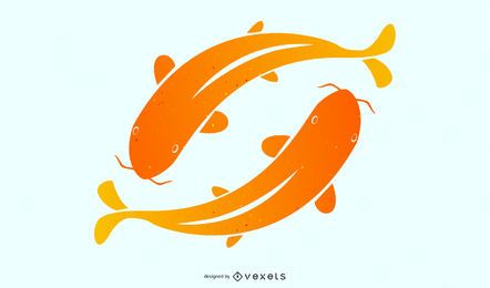Vector libre de los pescados de KOI