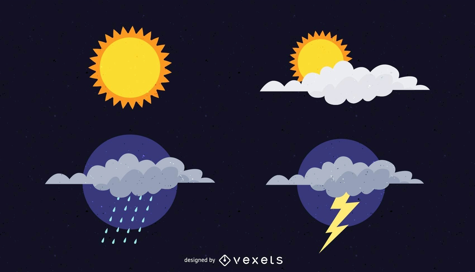 Free Sunny and Cloudy Weather Vector Icon