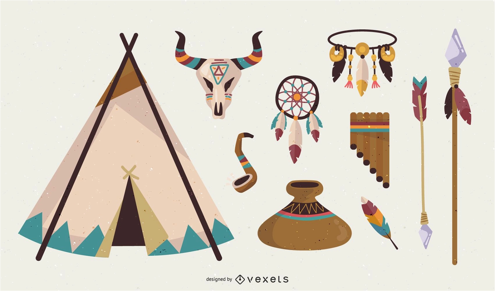 Paquete de vectores indios nativos americanos gratis