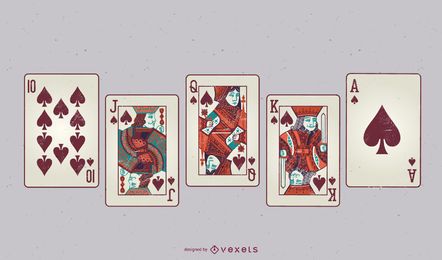 Jogo de baralho de cartas Vector grátis