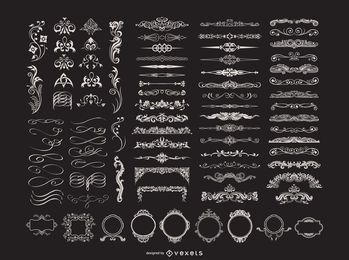 Vector 80 flourishes & Ornaments Vector Vector 80 flourishes & Ornaments Vector
