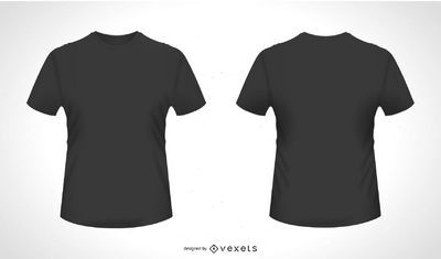 T-shirt cinza frente e verso modelo mock-up para seu projeto