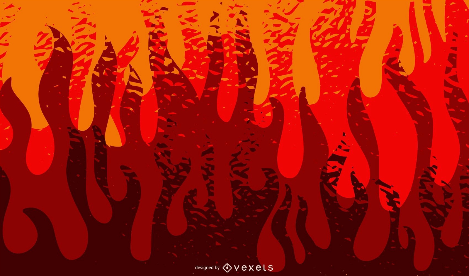 Abstract fire background with shapes