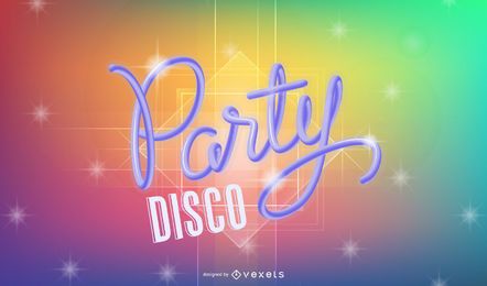 Abstract Rainbow Disco Music design