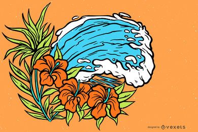 Ilustración de vector de onda abstracta
