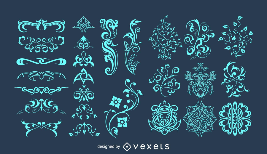 Vector Floral Elements Collection - Vector Download