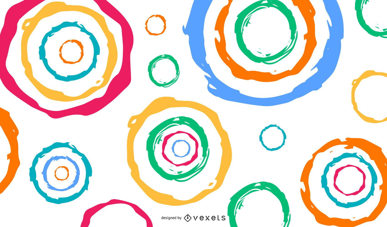 Fondo de vector de círculos coloridos abstractos