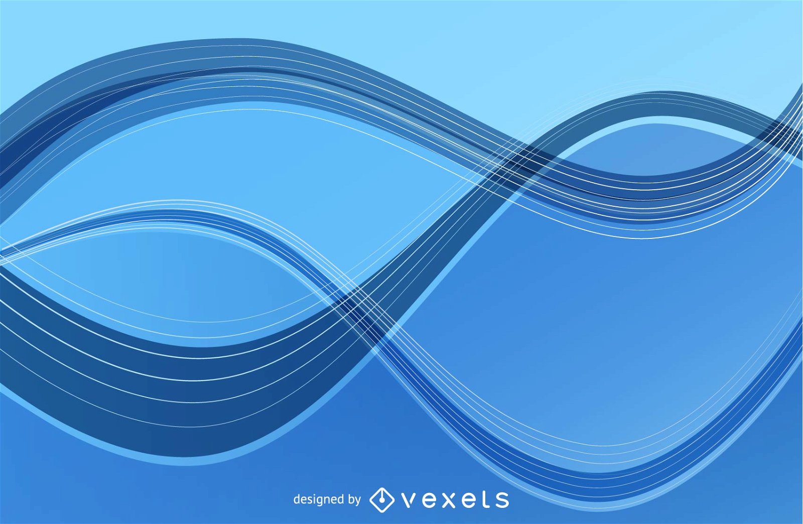 Abstract Wave Lines Vector Art
