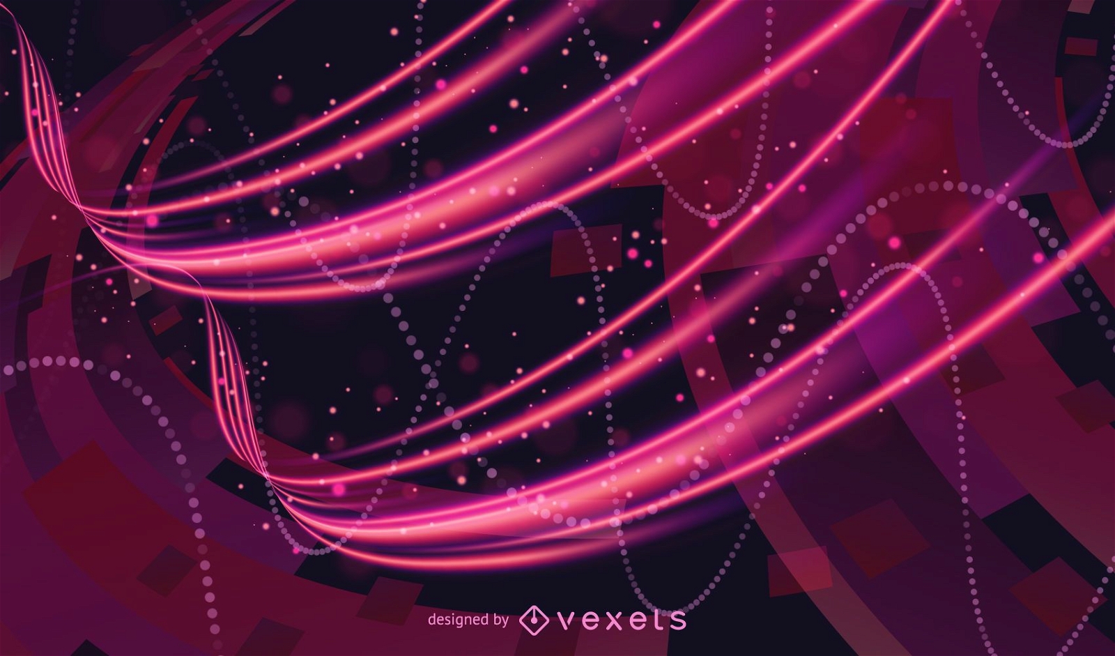 Futuristic Abstract Glowing Light Curves Background Vector Illustration