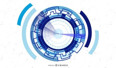 Abstrakte Tech Blue Hintergrund Vektorgrafik
