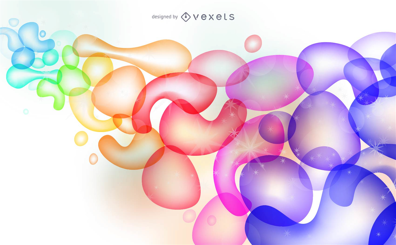Fondo de vector de gotas y burbujas abstractas coloridas