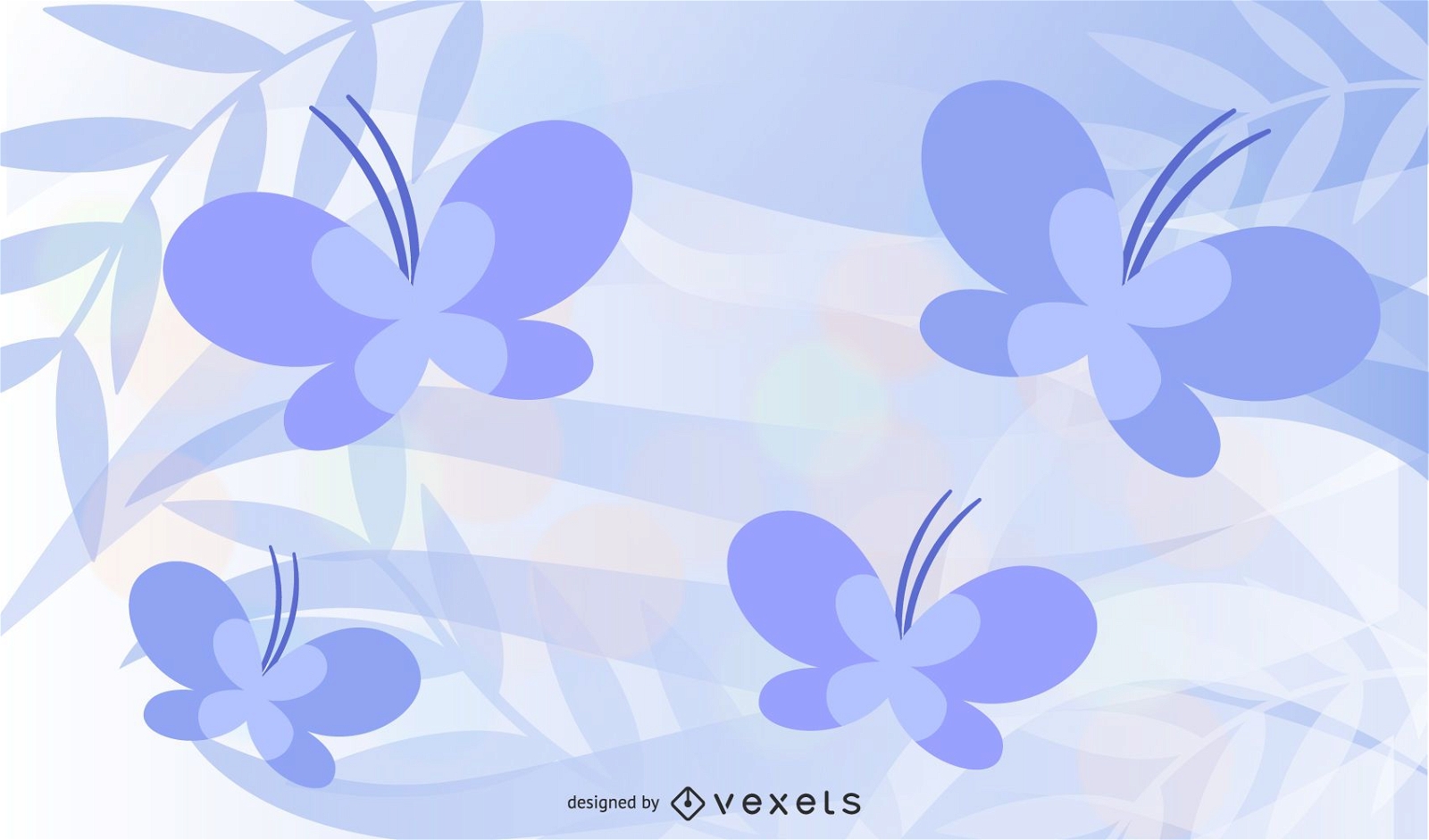Abstract Wave with Butterfly Background