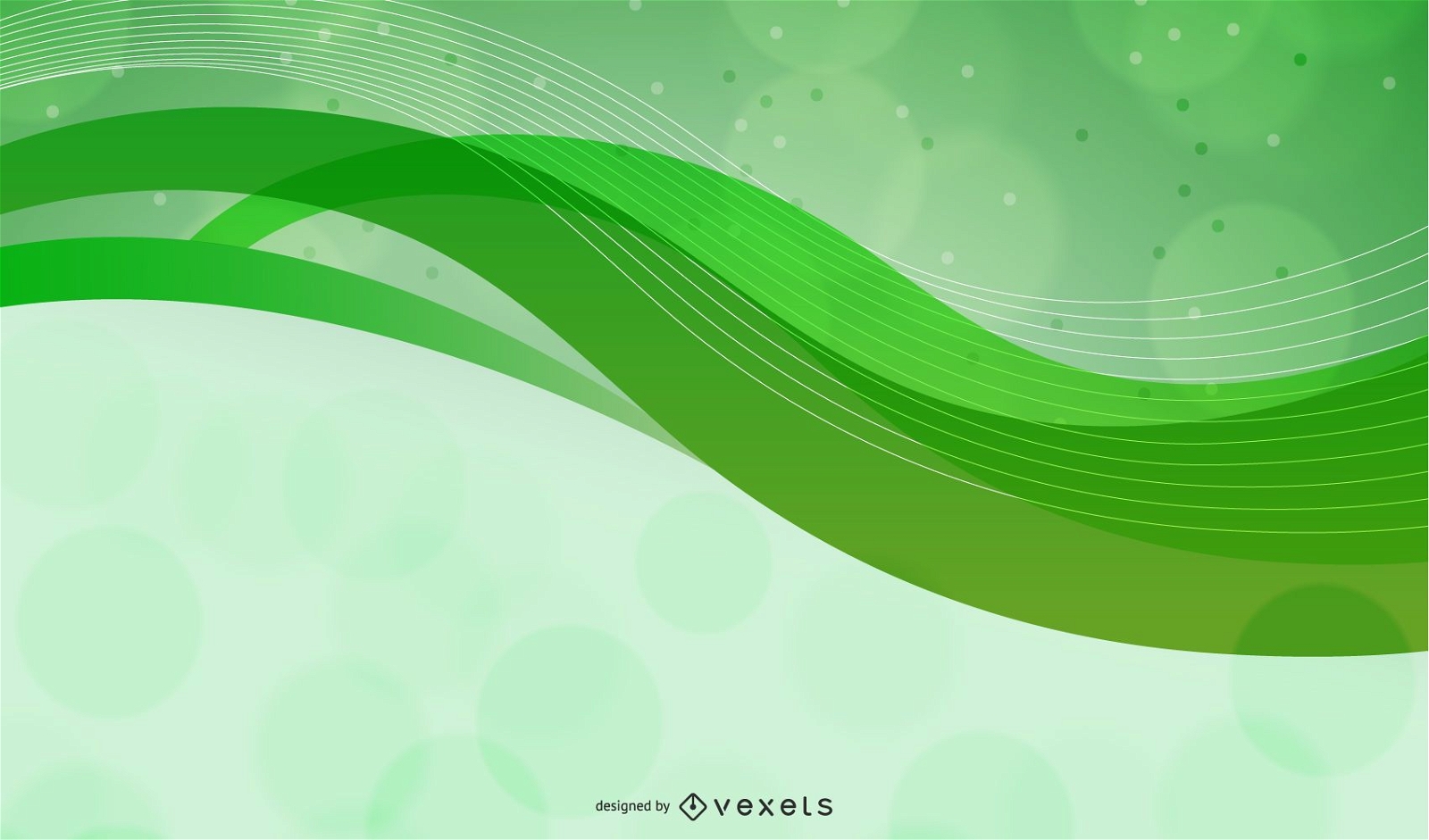 Abstract Green Curves Background Vector Graphic