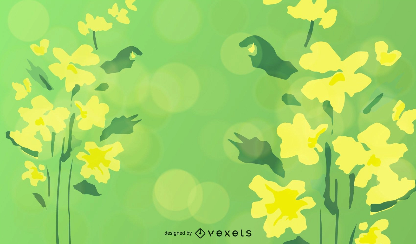 Ilustración de vector floral verde abstracto