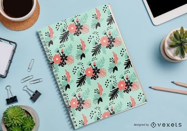 abstract floral notebook pattern vector