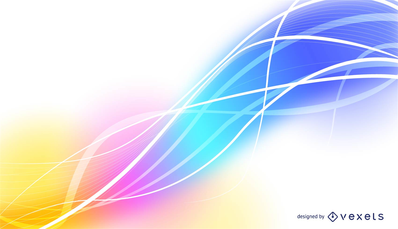 Abstract Vector Background with waves lines and colors