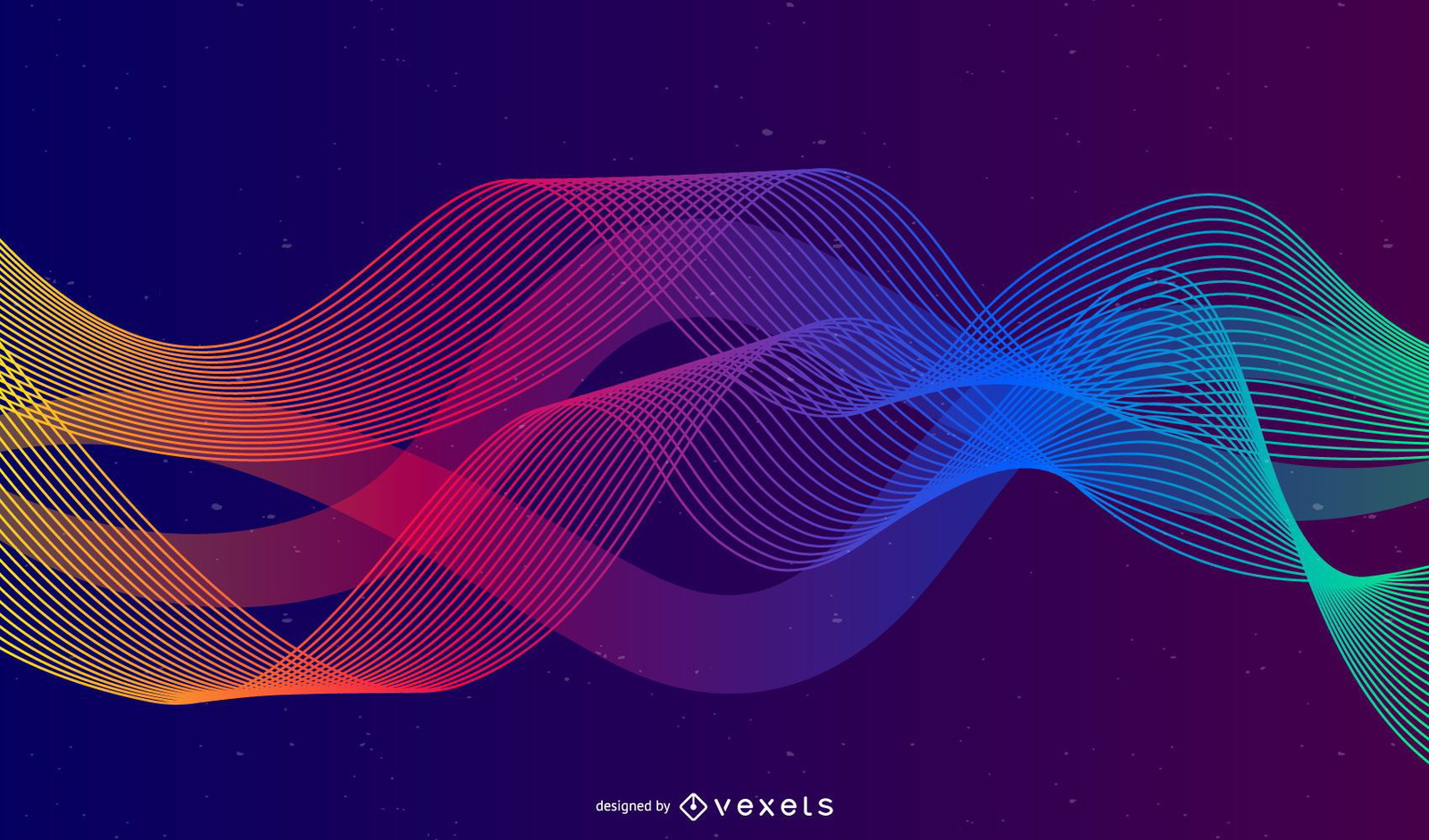 Abstract Rainbow Color Wave Background Vector Graphic