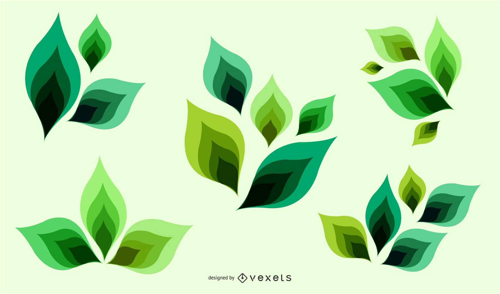 Ilustración de vector de hojas verdes abstractas
