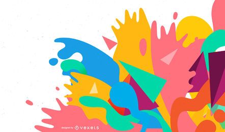 Diseño colorido del vector del chapoteo abstracto