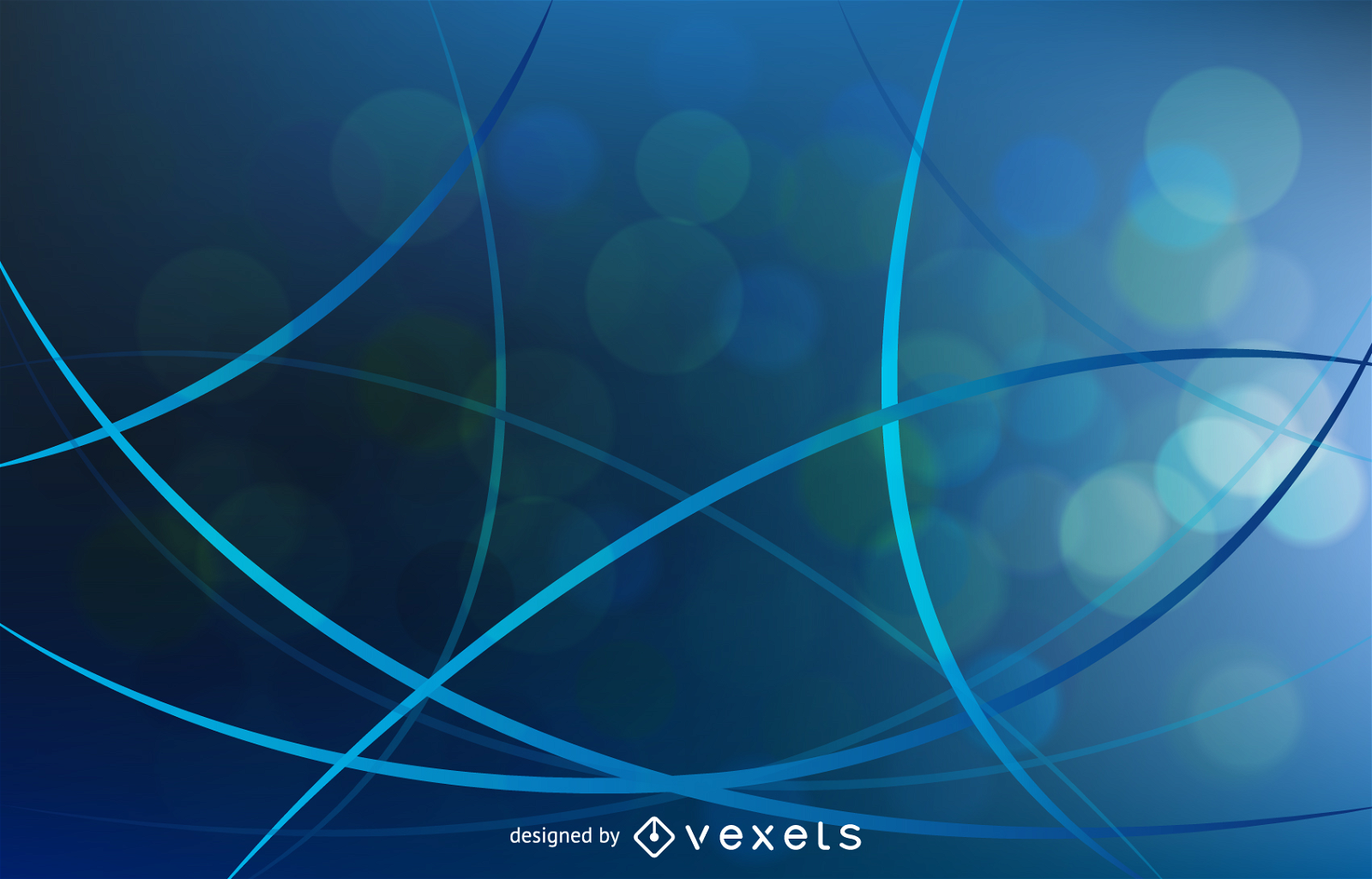 Abstract Background with Blue Curves Vector Illustration